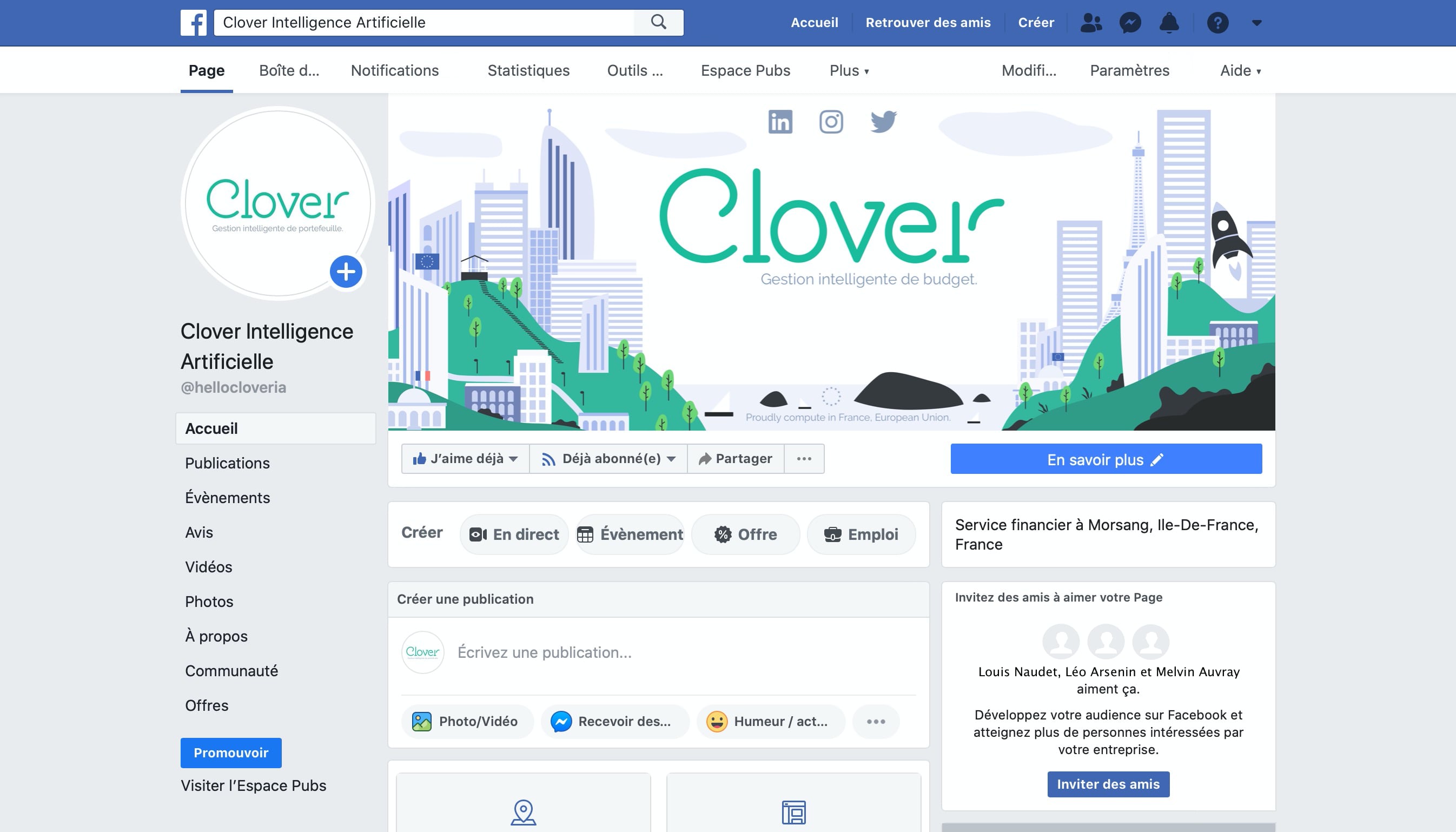 Clover Facebook page
